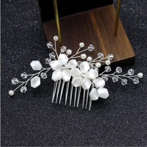 Fashion Handmade Wedding Hair Combs Clips Flowers Crystal Pearls Hair Accessories Jewelry Bridal Headpieces for Women