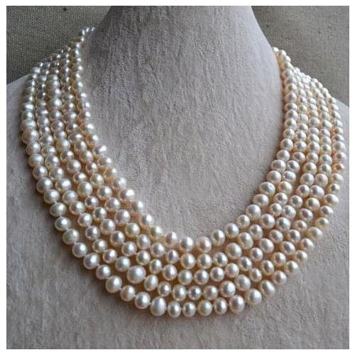 New Arrival Favorite Pearl Jewelry Long Pearl Necklace 100inches AA 6-7MM Real Freshwater Pearl Necklace Fine Women Gift