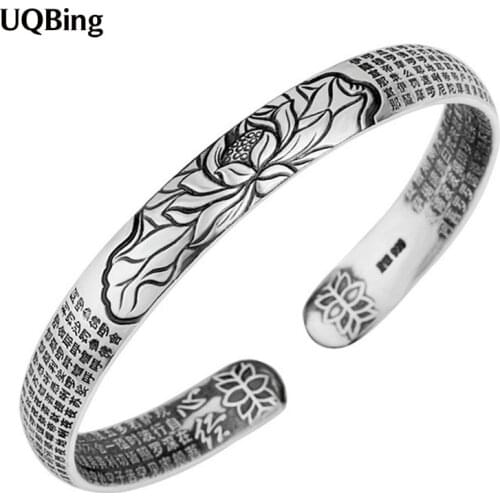 Wholesale Simple Thai Silver Lotus Flower Women Bangles Wholesale New Jewelry