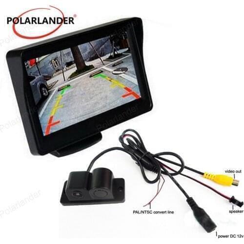 3 in 1 Parking Sensor auto Rear View Camera 4.3 inch monitor Car Monitor Can Display Distance Free Shipping 1 sensor