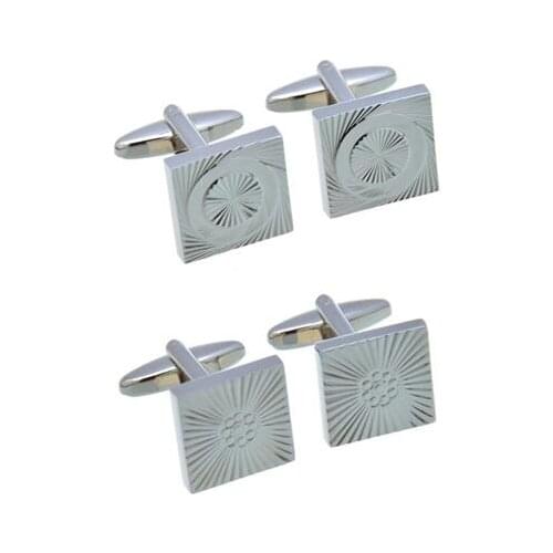 10pairs/lot Silver Square Cufflinks Rolling Checker Pattern Cuff Links Mens Jewelry Accessory Business Style Wholesale