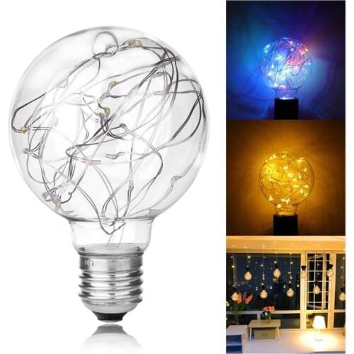 LED Edison String Light Bulb E27 A60 A80 G80 G95 Colorful RGB Lighting Copper Wire Bulb Home Decor Holiday Wedding Night Light