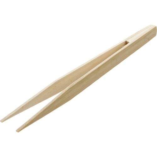 Textured Bamboo Kongfu Tea Utensil Tweezers 14.5cm Wood Color