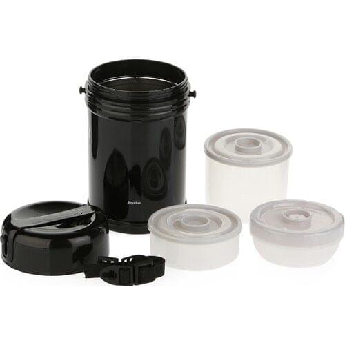 Joystar Double Wall Vacuum Heat Insulated Meal Thermos Metallic Black