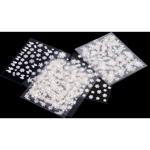 Nail Decorations Nail Foils Christmas White Snowflake Mixed Patterns Nail Art Transfer Sticker For Diy Design Accessories