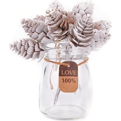 6/10pcs/bundle Artificial plants fake pine cone decorative flowers wreaths christmas wreath home decor diy gifts Handmade pompon
