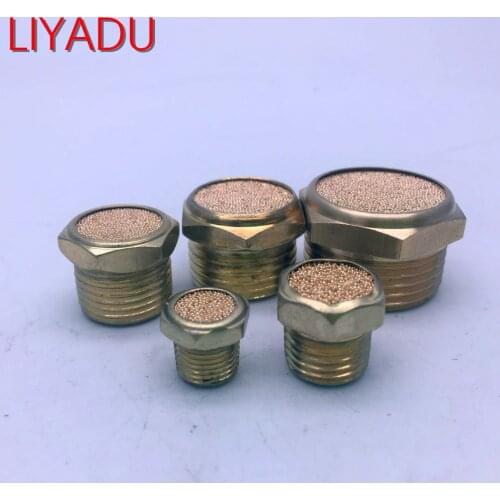 10PCS BSLM-M5 01 02 03 04 1/8" 1/4" 3/8" 1/2" Pneumatic electromagnetic valve muffler all copper fittings