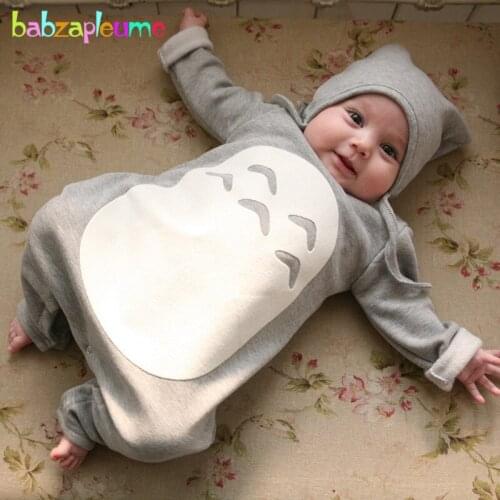 2PCS/0-18Months/Spring Autumn Infant Clothes Cute Pink Gray Baby Rompers Long Sleeves Jumpsuit+Hats Newborn Clothing Sets BC1375