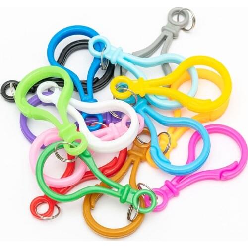 20pcs multicolor lobster clasp hanging double circle 5.3cm light buckle buckle hook bag purse found keychain jewelry DIY