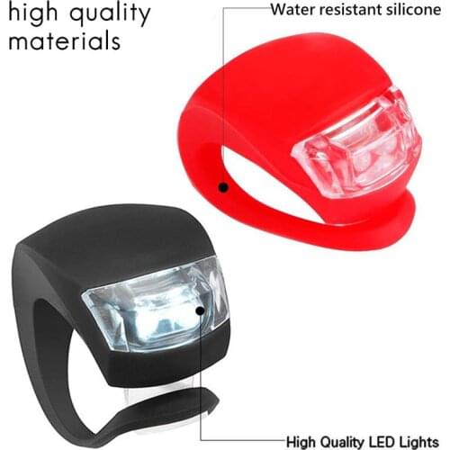6 Pcs Bicycle Light MTB Road Bike LED Front Light Rear Taillight Waterproof silicone lamps Flashlight Bicycle Warning Lamp