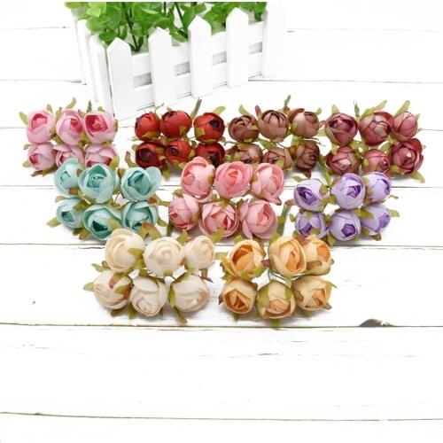 6 pieces Wedding Christmas decorations for home Artificial roses bouquet Garland Scrapbooking Wreath Brooch Shooting props Gifts