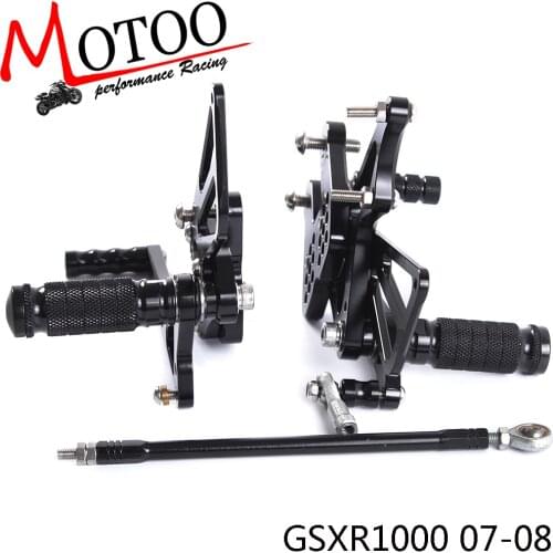 Full CNC Aluminum Motorcycle Adjustable footrest footpeg Rearsets Rear Sets Foot Pegs For SUZUKI GSXR1000 GSXR 1000 2007 2008
