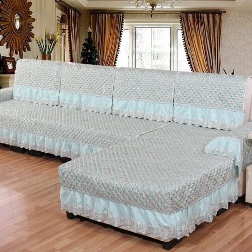 Luxury Lace European Sofa Cover 1 2 3 4 Seater Floral Couch Slipcover Protector Flowers Chair Covers Non-slip Furniture Towel