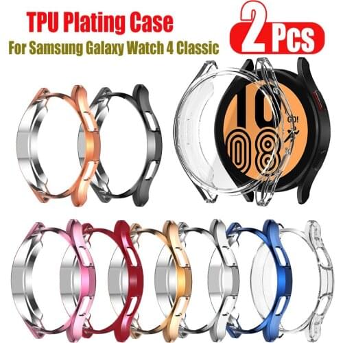 Case For Samsung Galaxy Watch 4 Classic 42/46mm Plating TPU Bumper Soft Smart Watch Protective Cover For Galaxy Watch 4 44mm