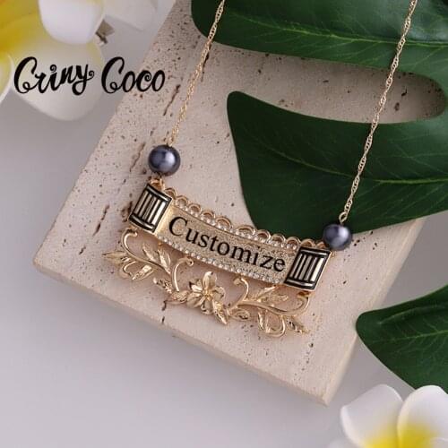 Cring Coco Custom Necklace Set Hawaiian Polynesian Personalized Name Letters Jewelry Sets Wholesale Earrings Necklaces for Lady