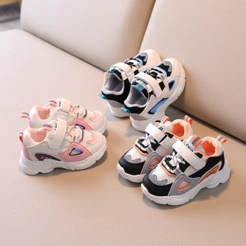 2021 Spring Autumn Baby Boys Sports Shoes 1-6 Years Toddler Girls Fashion Sneakers Kids Air Mesh Breathable Running Shoes 21-30