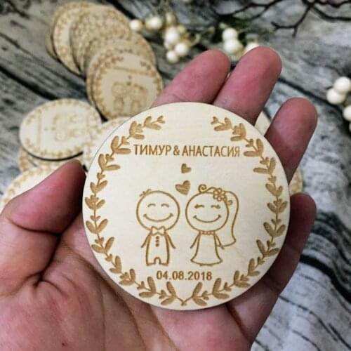 Customized Wedding Wood Favors, Save the Date Wood Magnets, Engraved Wood Wedding Gifts for Guests Wedding Souvenirs Decoration