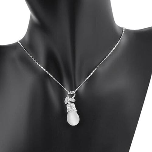 Garilina Trendy Austrian Crystal Silver Color Orchid Necklace Wedding Anniversary Gift For Women AP2132