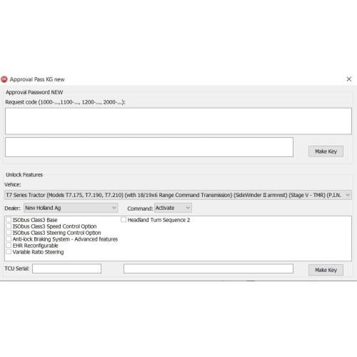 CNH NEW APPROVAL PASSWORD GENERATOR+With TCU serial Unlock