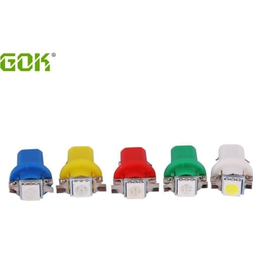 Hot Sale!!! 100 Pcs/Lot B8.5 Led Dashboard Bulbs 5050 Smd t5 1LED Wedge Base Lamp B8.5 t5 smd License Plate Light