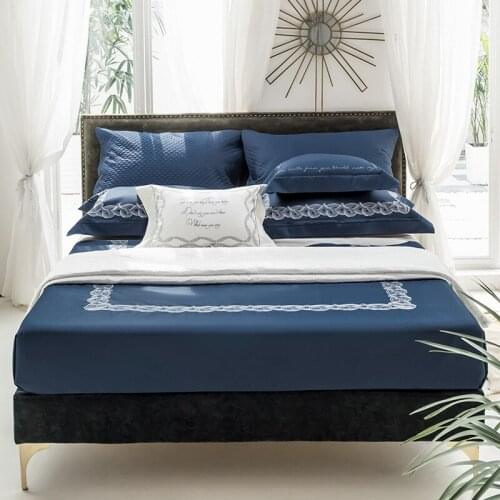 4pcs set quilt cover set pillowcase bed sheets set 60 pieces of satin long-staple cotton embroidered cotton bedding for two