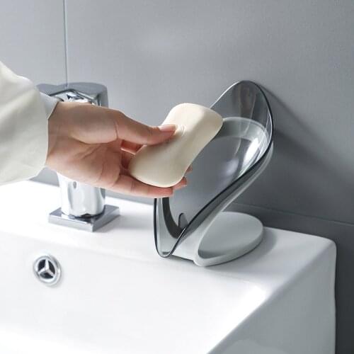 Leaf Shape Soap Box Drain Soap Holder Bathroom Shower Soap Holder Dish Storage Plate Tray Bathroom Soap Storage Case Container