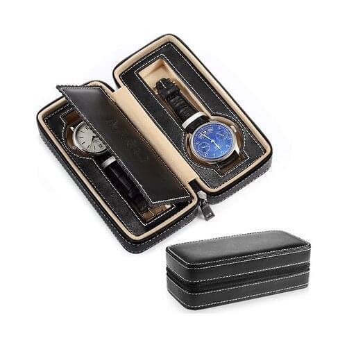 Leather Watch Storage Boxes Case New Mechanical Watch Display Case With Zipper Travel Watch Protect Gift Box