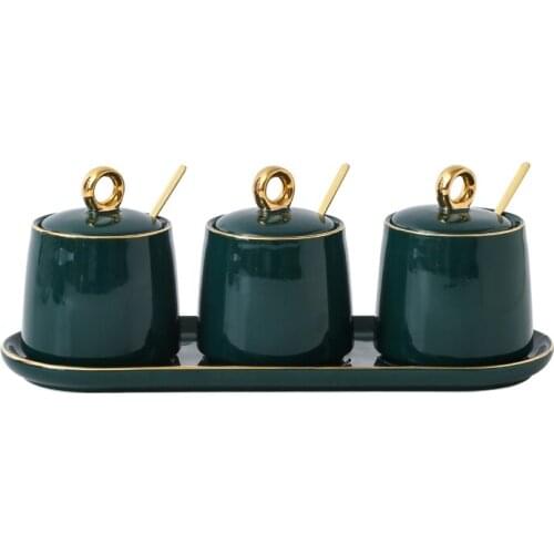 Kitchen Articles Ceramics Seasoning Pot To Flavor Bottle Set Household Suit The Sugar Bowl