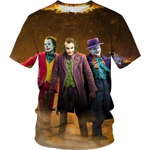 Hot-selling joker 3D Printed Men‘s T Shirt Joker Face Male tshirt Fashion joker Short Sleeve Funny T Shirts Tops & Tees S-6XL