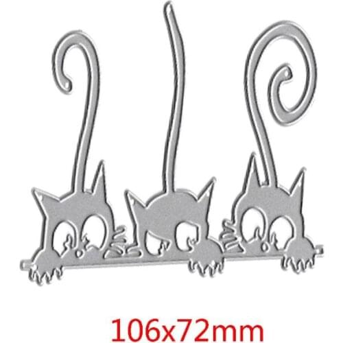 Cats Metal Cutting Dies Stencil DIY Scrapbooking Album Stamp Paper Card Embossing Decor Craft die cut