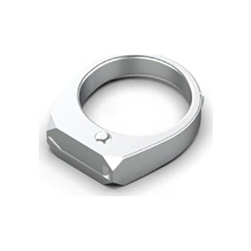 Multi-functional new titanium steel ring folding knife broken window cutting escape tool EDC knife lovers gift ornaments