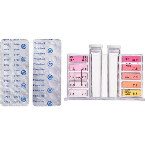 Swimming Pool Tester Kit For PH Value/DPD1 Chlorine 100 Test Tablets PH Chlorine Water Test Kit ​Tester Hydrotool Testing Kit