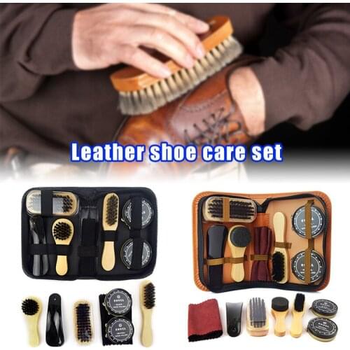Shoe Care Kit for Shoes Polish Travel Size Shoe Cleaning Tools Leather Shoe Shine Kit OW