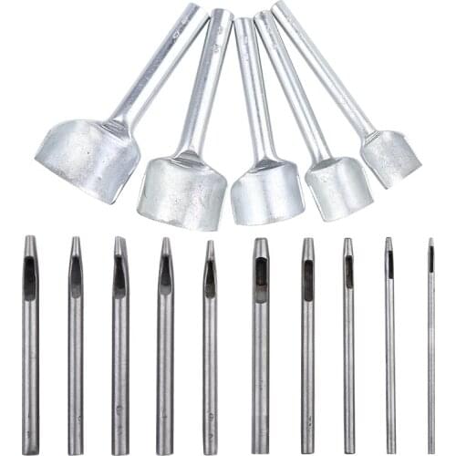 LMDZ 15Pcs Hollow Punches Kit Leather Round Shape Hole Punch Kit Half-round Cutting Tool Leather Corner Cutter Belt Hollow Punch