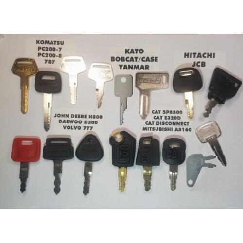 Key Set For Caterpillar For volvo Hitachi For komatsu yanmar deawoo doosan For KATO CASE for JCB 3CX Heavy equipment excavator