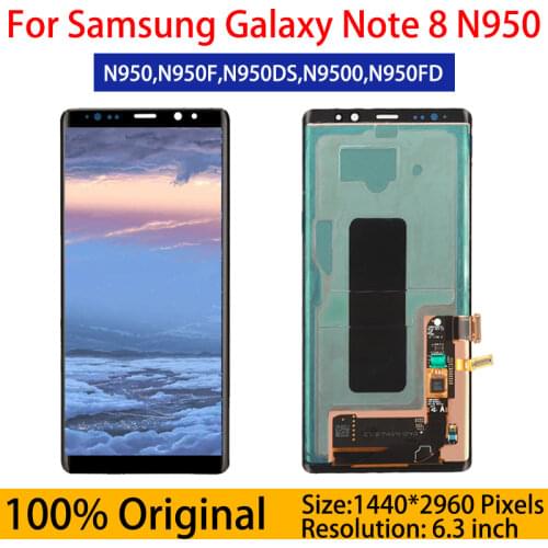Original 100% Super AMOLED Lcd For Samsung Galaxy Note 8 Screen N9500 N950Fd N950U Display Note8 Lcd With Black Spots dot