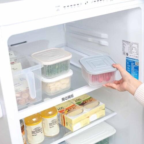 Otherhouse Refrigerator Food Storage Box Containers Sealed Boxes Container Drain Basket Refrigerator Organizer Double Layer