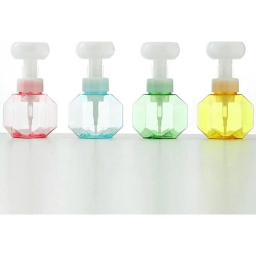Flower Shape Foam For Soap Dispenser Foaming Pump Plastic Clear Bottle Travel Home Shower Gel Foam Pump Bottle For Bathroom