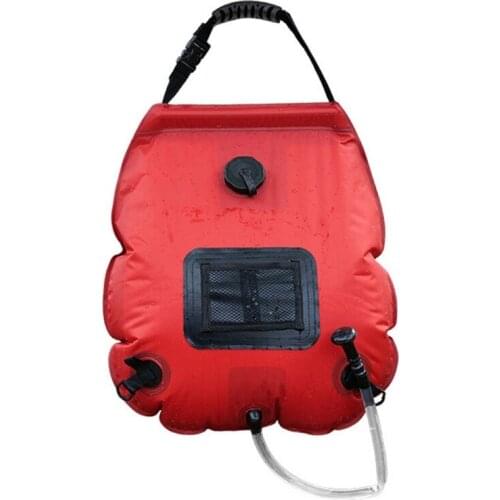 Camping Shower Bag Solar Heating 20L Outdoor Travel Portable Sun Shower Water Bag with Shower Head Temperature for Dropship