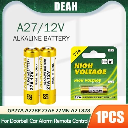 1PCS Alkaline Battery 12V A27 27A G27A MN27 MS27 GP27A L828 V27GA ALK27A A27BP K27A VR27 R27A For Alarm Remote Control Dry Cell