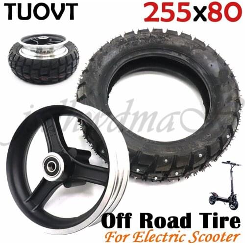For Zero 10X Kugoo M4 Pro Tire 10x3 Inch Off-Road Outer Tire with nails wheel hub 255x80 Electric Scooter Winter Snow Tire