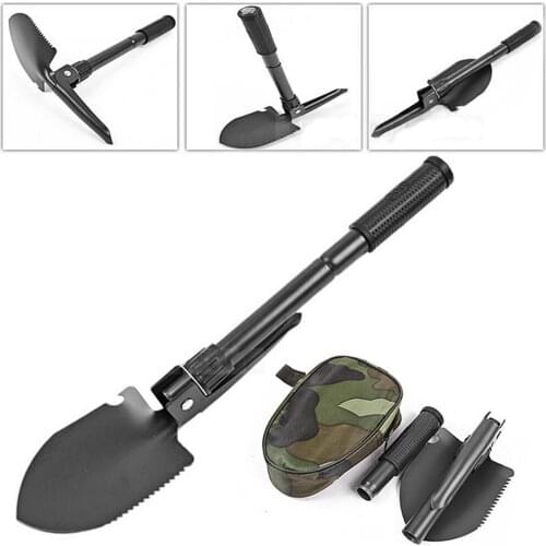 Tri-polar Folding Shovel Military Tactical Portable Survival Emergency Tools For Outdoor Camping Multi Tactical Tools