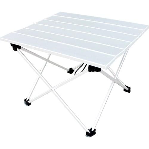 Folding Camping Table, Portable Aluminum Camp Table Lightweight Durable Compact Roll Up Picnic Tables for Travel Fishing