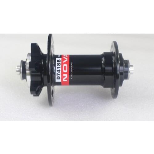 Novatec D741SB MTB XC mountain bike disc brake front hub black red 32 holes AL7075 alloy axle cross-country 2 sealed bearings