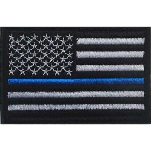 Tactical American USA Flag SWAT Police Law Enforcement Thin Blue Line United States Flag HOOK LOOP Patch Embroidered Patch