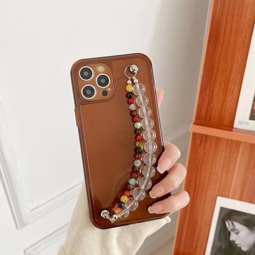 Tobebest Yellow tea Color Stone Bracelet Phone Cases for iphone 12 pro max 11 promax X XS XR 7 8 Plus SE 2020 Chain Soft Cover