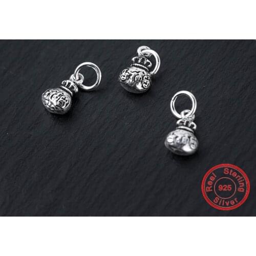 UQBing S925 Silver Sterling Ancient Coin Moneybag Charms Jewelry Findings Wholesale