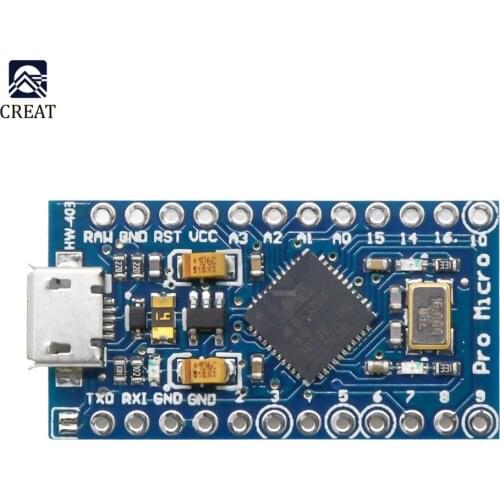 Pro Micro ATmega32U4 5V 16MHz Replace ATmega328 for Arduino Pro Mini with 2 Row Pin Header for Leonardo Mini Usb Interface