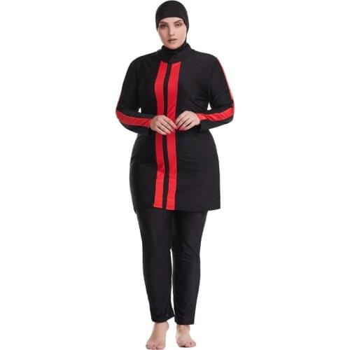Islam Mayo Hijab Musulman Ensembles Womens Swimsuit Plus Size Burkini 6xl Islamitische Zwemkleding Long Sleeve Modest Swimwear
