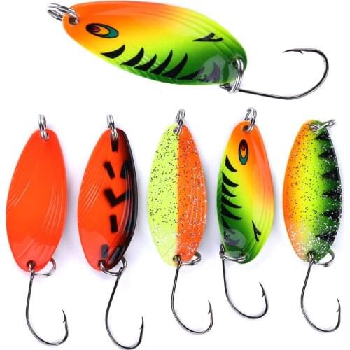 1pcs 4.5g 32mm Trout Spoon Lure Metal Bait Fishing Lure Copper Material Freshwater Fishing Tackle Isca Artificial Lake Fishing